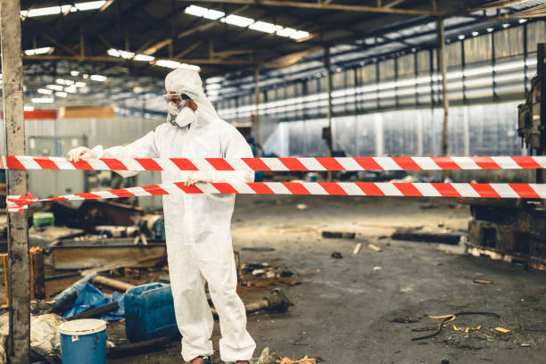Professional Biohazard Cleanup technician working in Temple, GA